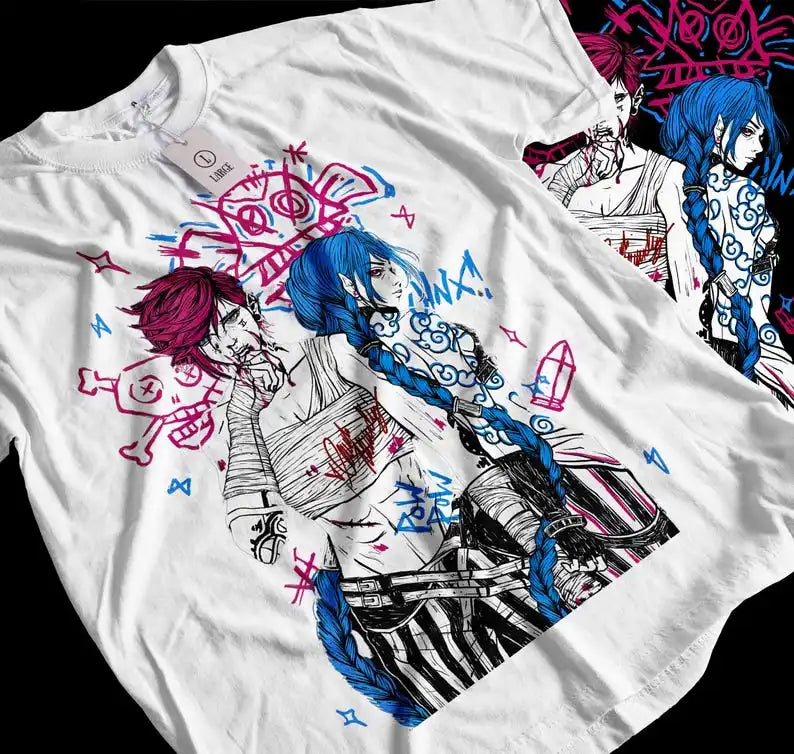 Jinx & Vi T-Shirt – Sisterly Conflict, Arcane - Eden of Clothes
