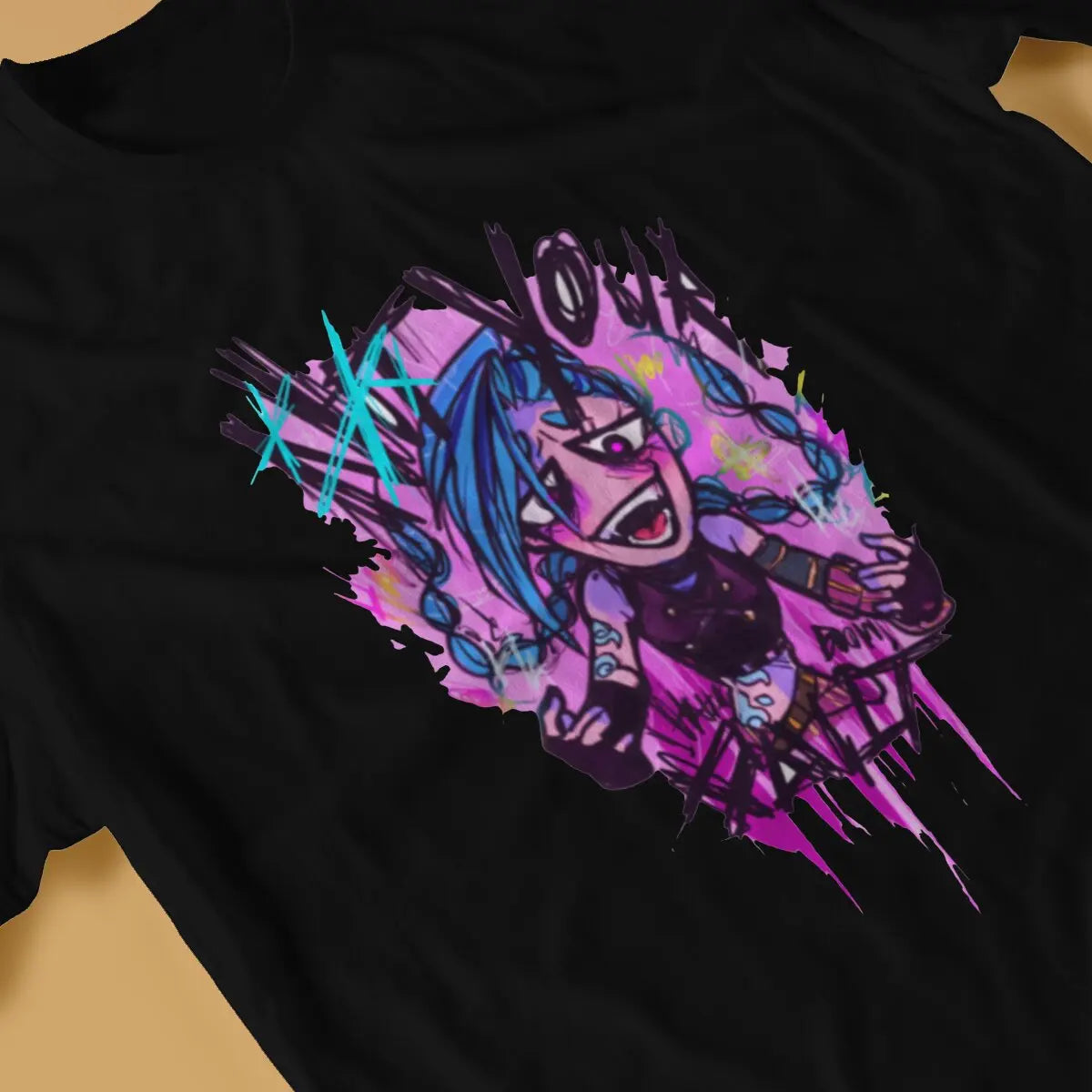 Jinx T-Shirt – Drawn Design, Arcane Style Eden of Clothes