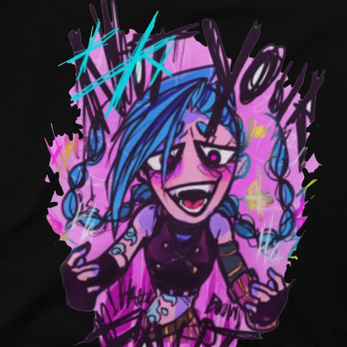 Jinx T-Shirt – Drawn Design, Arcane Style Eden of Clothes