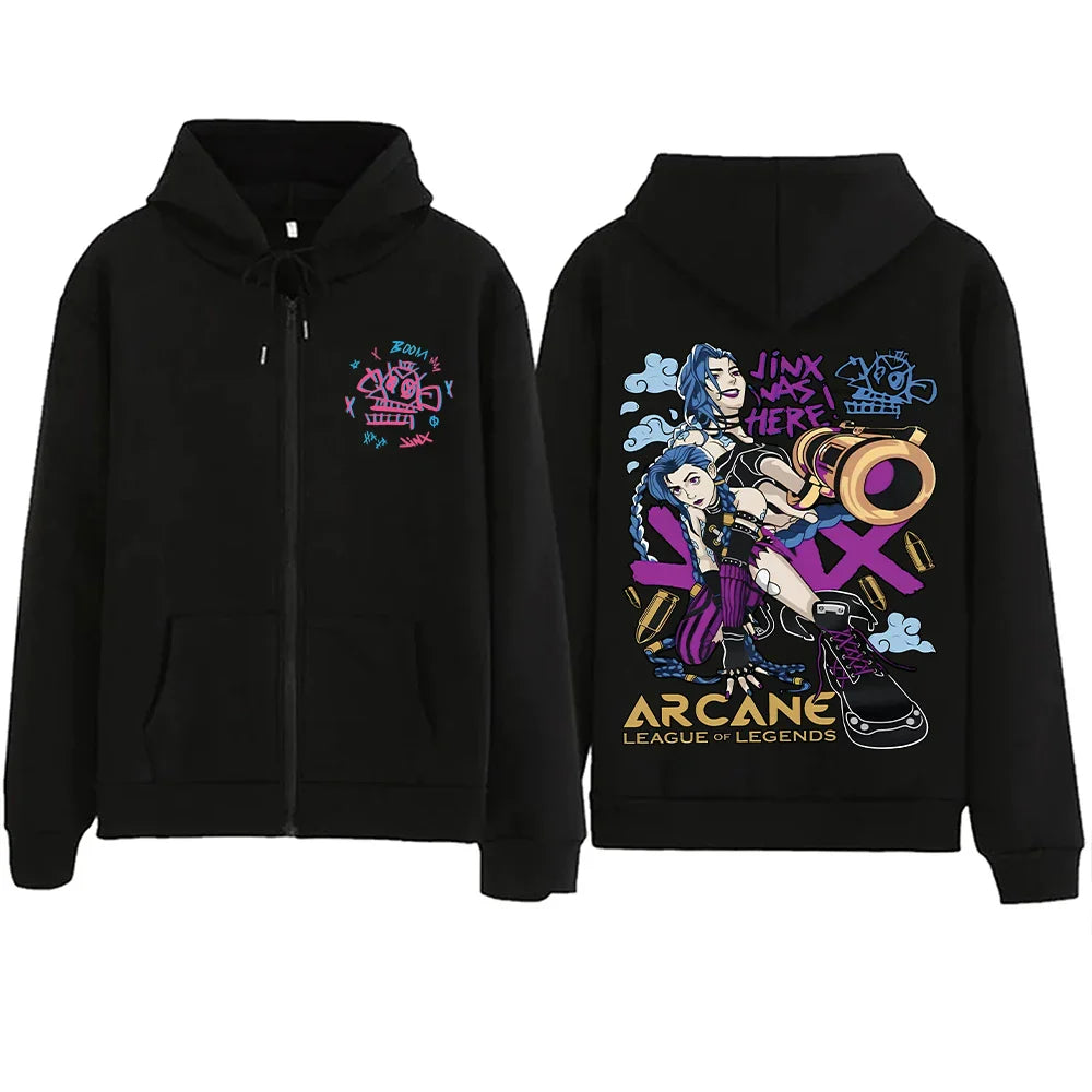 Jinx Graphic Zipper Hoody - Eden of Clothes