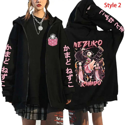 Nezuko Zipper Jacket – Demon Slayer Style, Kimetsu no Yaiba - Eden of Clothes