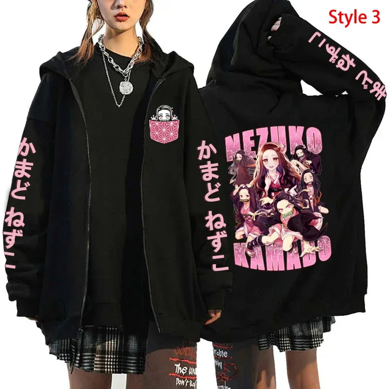 Nezuko Zipper Jacket – Demon Slayer Style, Kimetsu no Yaiba - Eden of Clothes