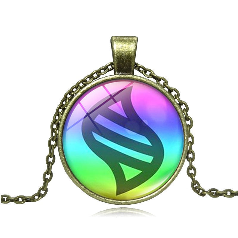 Mega Stone Necklace – Glass Cabochon Pendant, Anime-Inspired Jewelry Eden of Clothes