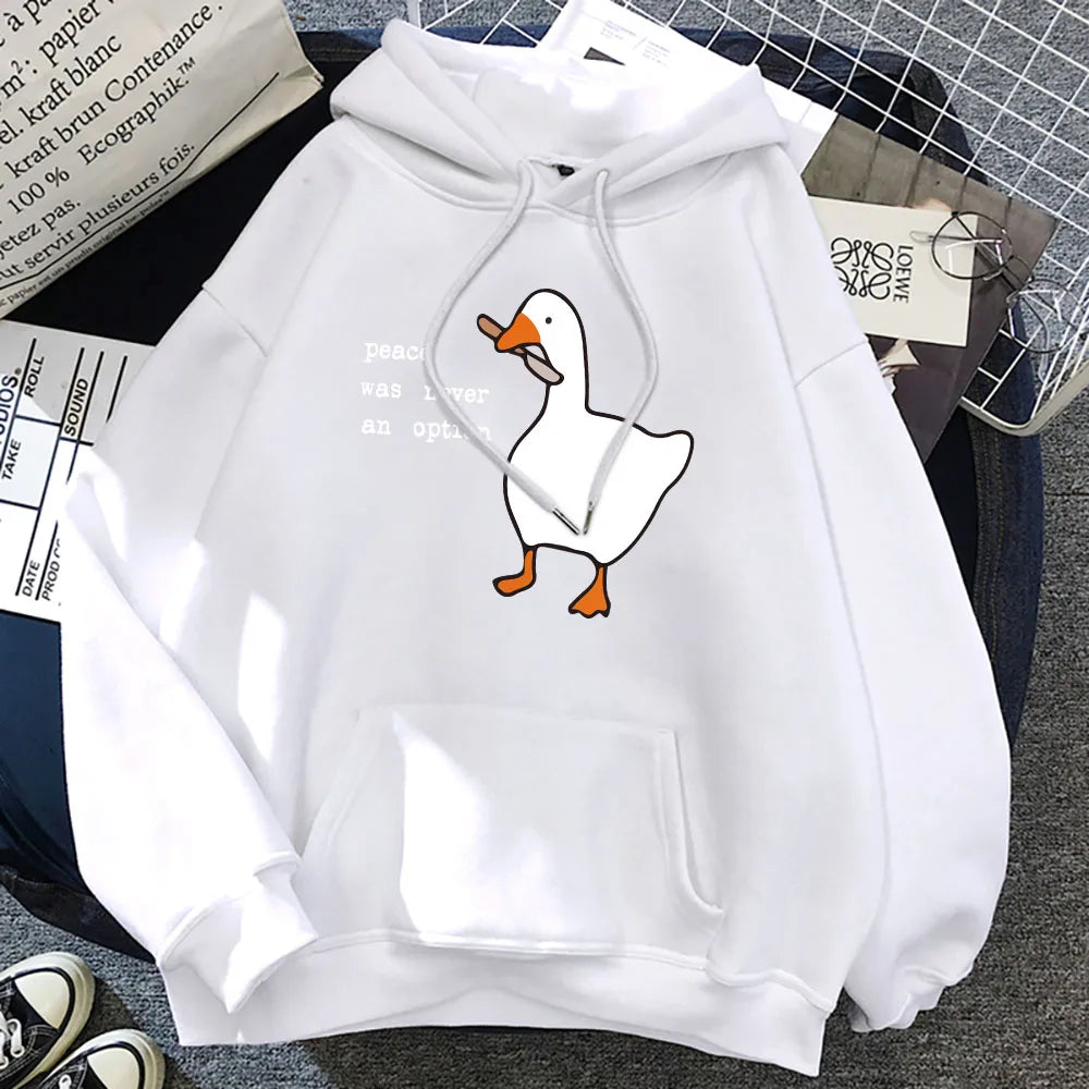Goose Printing Hoodie – Peace Was Never An Option, For Women - Eden of Clothes