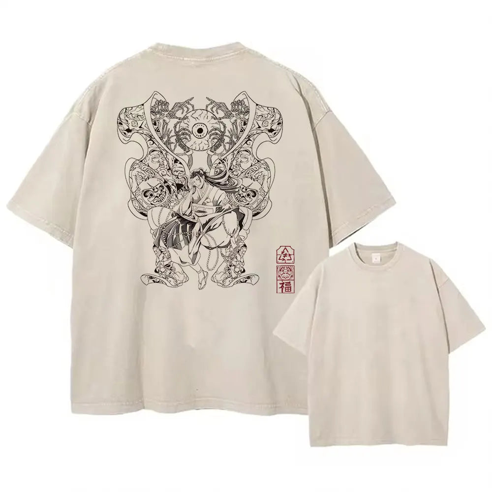 Acid Wash T-Shirt – Retro Vibes, Short Sleeve - Eden of Clothes