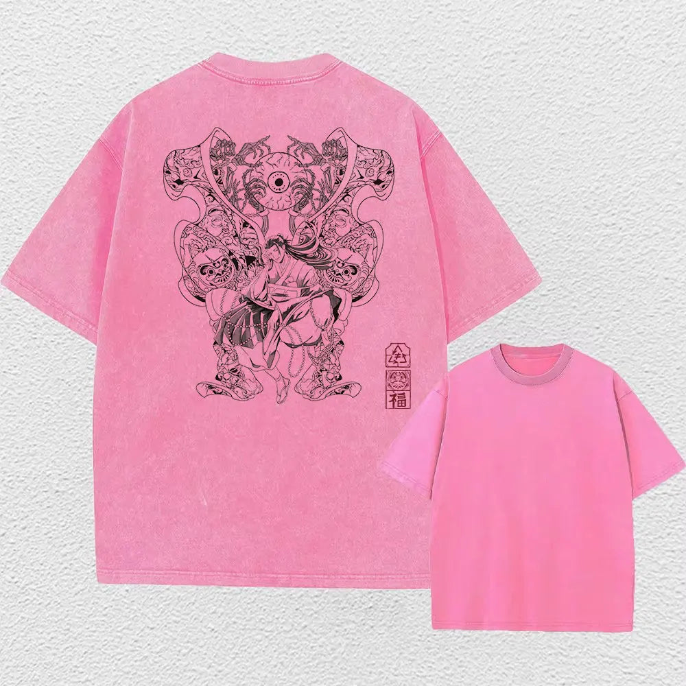 Acid Wash T-Shirt – Retro Vibes, Short Sleeve - Eden of Clothes
