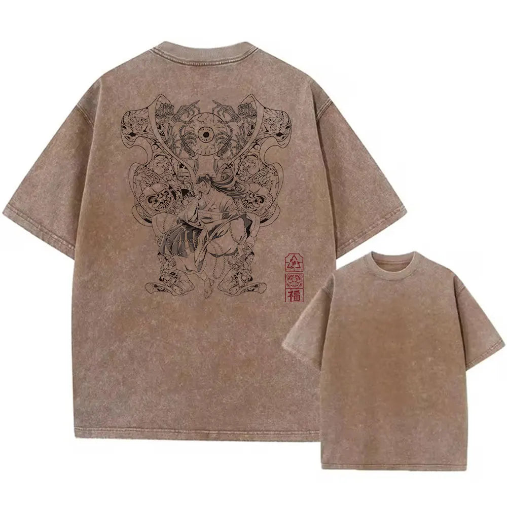 Acid Wash T-Shirt – Retro Vibes, Short Sleeve - Eden of Clothes