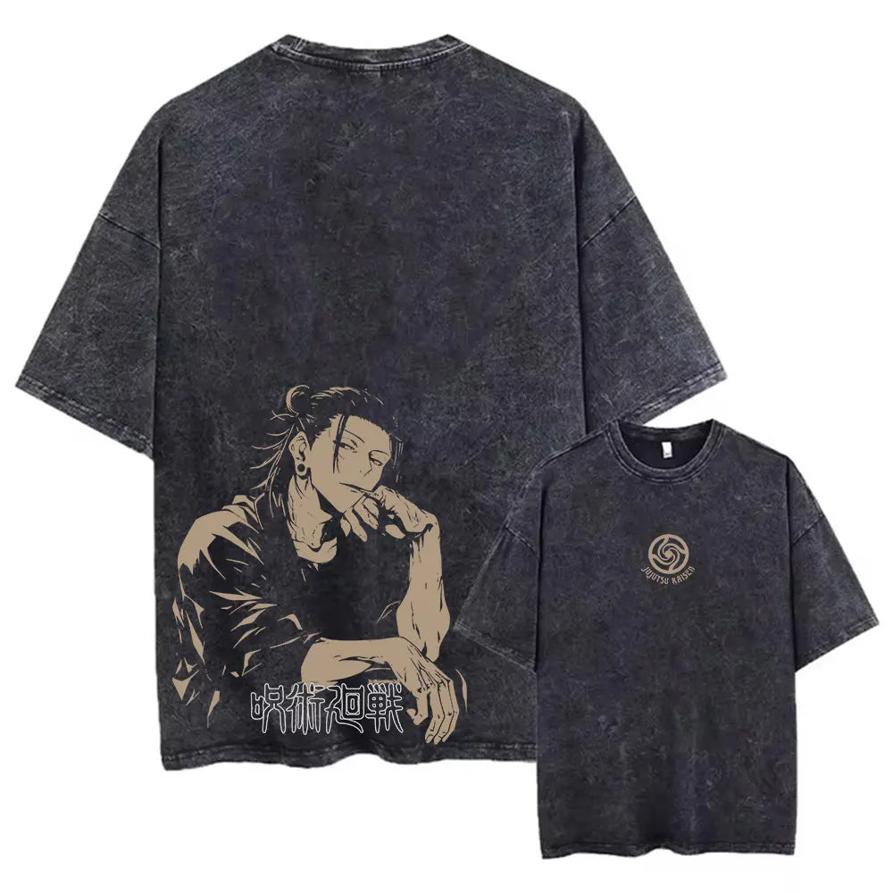 Acid Wash T-Shirt – Retro Vibes, Short Sleeve - Eden of Clothes