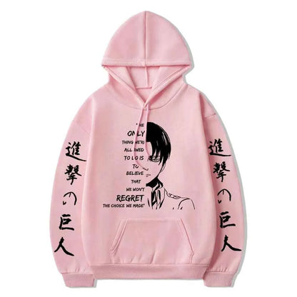 Hot Anime Attack on Titan Levi Ackerman Graphic Printed Hooded Men Women Plus Size Hoodies Male Sweatshirt Harajuku Streetwear