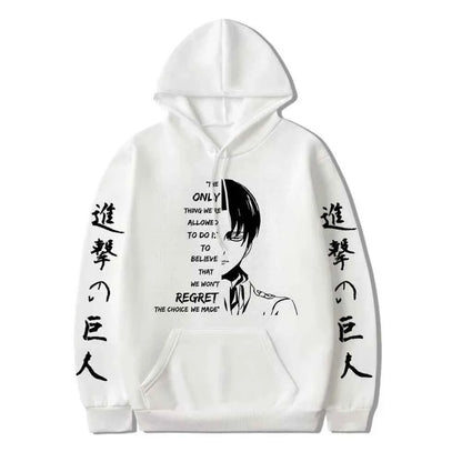 Hot Anime Attack on Titan Levi Ackerman Graphic Printed Hooded Men Women Plus Size Hoodies Male Sweatshirt Harajuku Streetwear