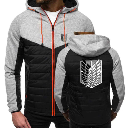 2025 Japanese Anime Loose Hoodies Spring And Autumn Man's Cotton Patchwork Coat Attack on Titan Logo Print Comfortable Jacket