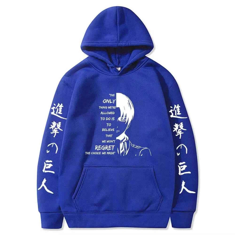 Hot Anime Attack on Titan Levi Ackerman Graphic Printed Hooded Men Women Plus Size Hoodies Male Sweatshirt Harajuku Streetwear