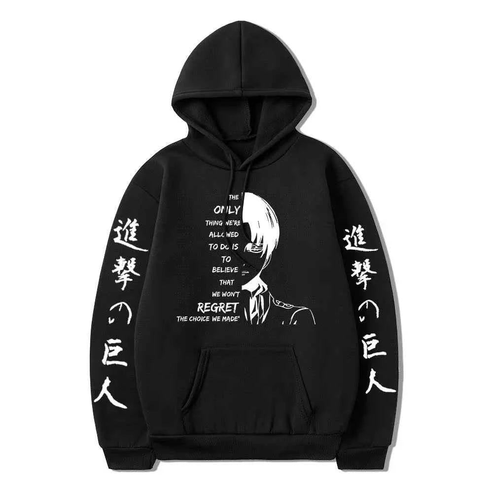 Hot Anime Attack on Titan Levi Ackerman Graphic Printed Hooded Men Women Plus Size Hoodies Male Sweatshirt Harajuku Streetwear