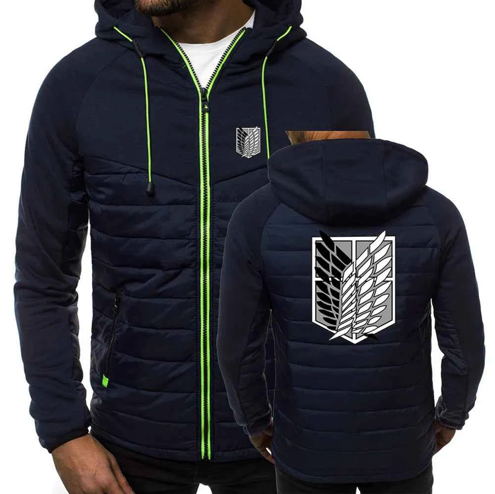 2025 Japanese Anime Loose Hoodies Spring And Autumn Man's Cotton Patchwork Coat Attack on Titan Logo Print Comfortable Jacket