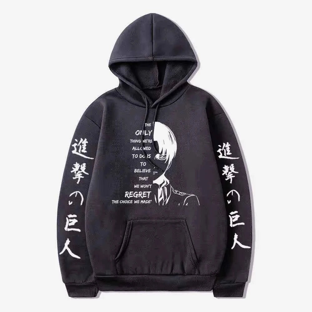 Hot Anime Attack on Titan Levi Ackerman Graphic Printed Hooded Men Women Plus Size Hoodies Male Sweatshirt Harajuku Streetwear