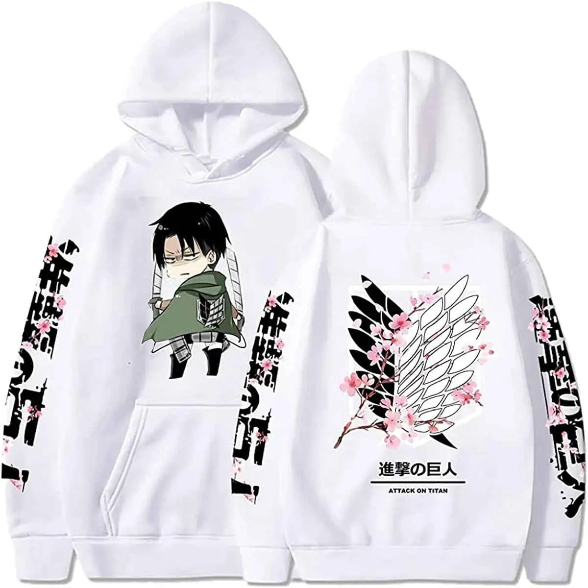 Mikasa Ackerman Winter Fleece Hooded Anime Attack on Titan Sweatshirt Men Women Shingeki No Kyojin Hoodies Harajuku Pullover