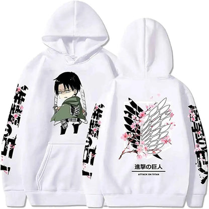 Mikasa Ackerman Winter Fleece Hooded Anime Attack on Titan Sweatshirt Men Women Shingeki No Kyojin Hoodies Harajuku Pullover