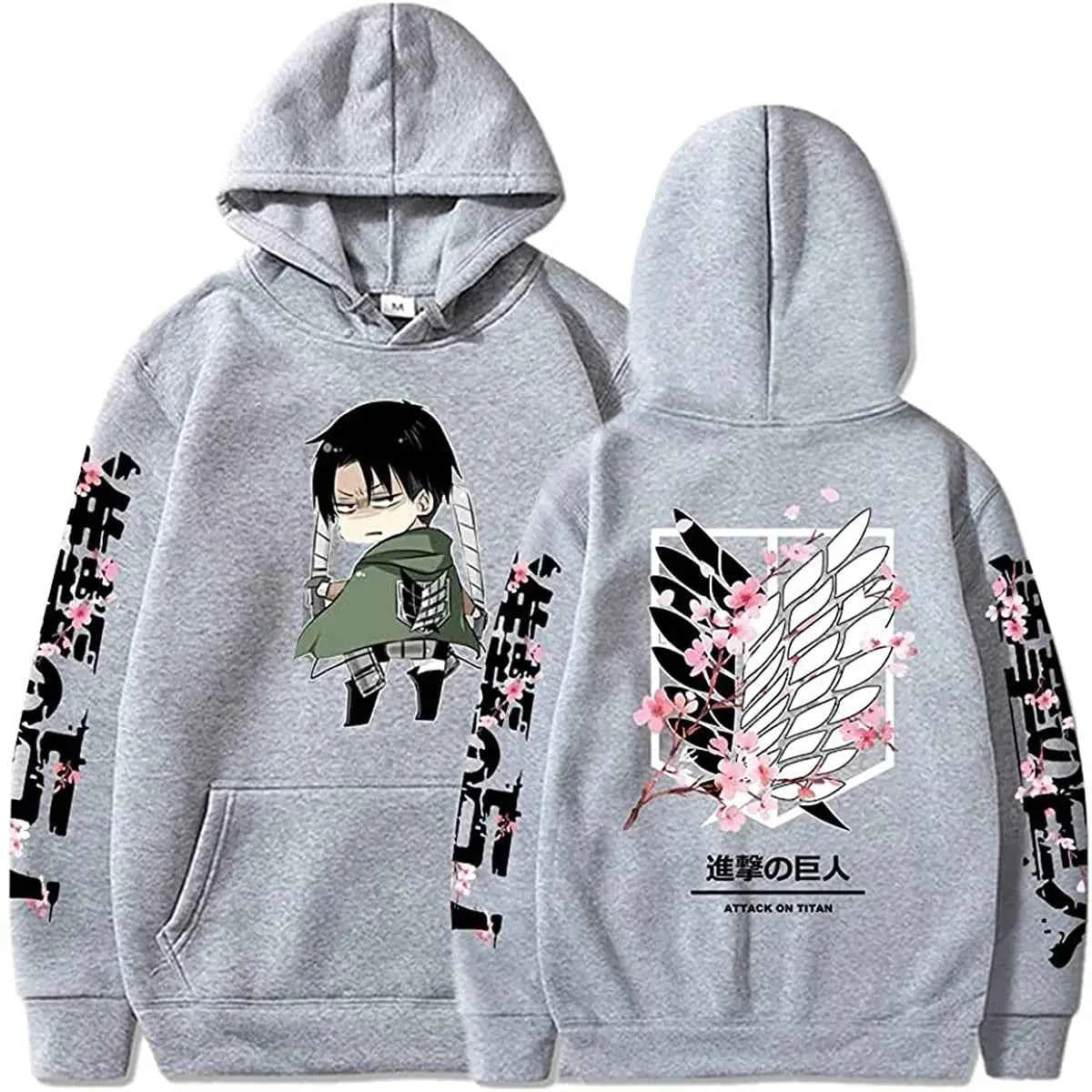 Mikasa Ackerman Winter Fleece Hooded Anime Attack on Titan Sweatshirt Men Women Shingeki No Kyojin Hoodies Harajuku Pullover