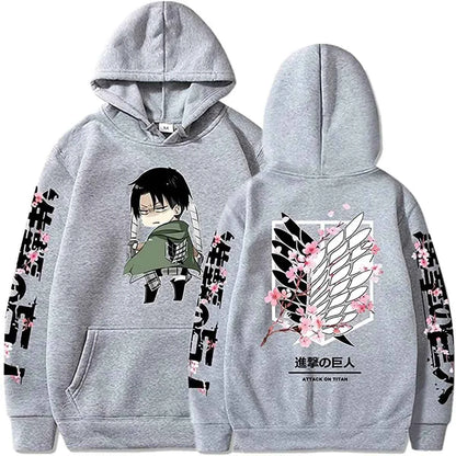 Mikasa Ackerman Winter Fleece Hooded Anime Attack on Titan Sweatshirt Men Women Shingeki No Kyojin Hoodies Harajuku Pullover