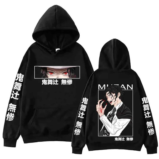 Anime Demon Slayer Muzan Kibutsuji Hoodie Harajuku Hip Hop Pullover Tops Sweatshirt Gift