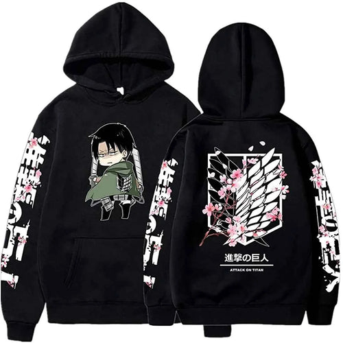 Mikasa Ackerman Winter Fleece Hooded Anime Attack on Titan Sweatshirt Men Women Shingeki No Kyojin Hoodies Harajuku Pullover