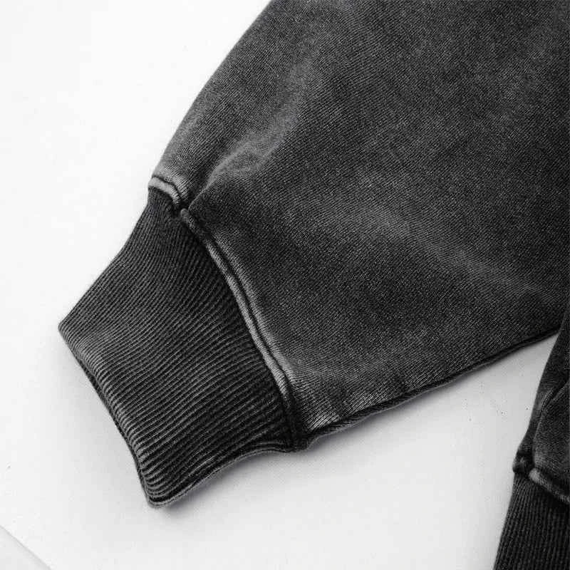 Spring and Autumn animation attack Titan pure cotton hoodie hip hop long sleeve casual street clothing acid-washed sweatshirt