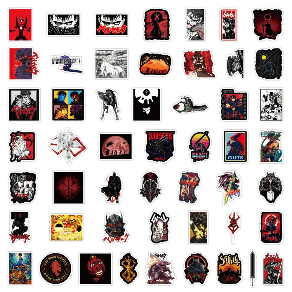 Berserk Sticker Set – Iconic Manga Designs, Multi-Piece Collection Eden of Clothes 