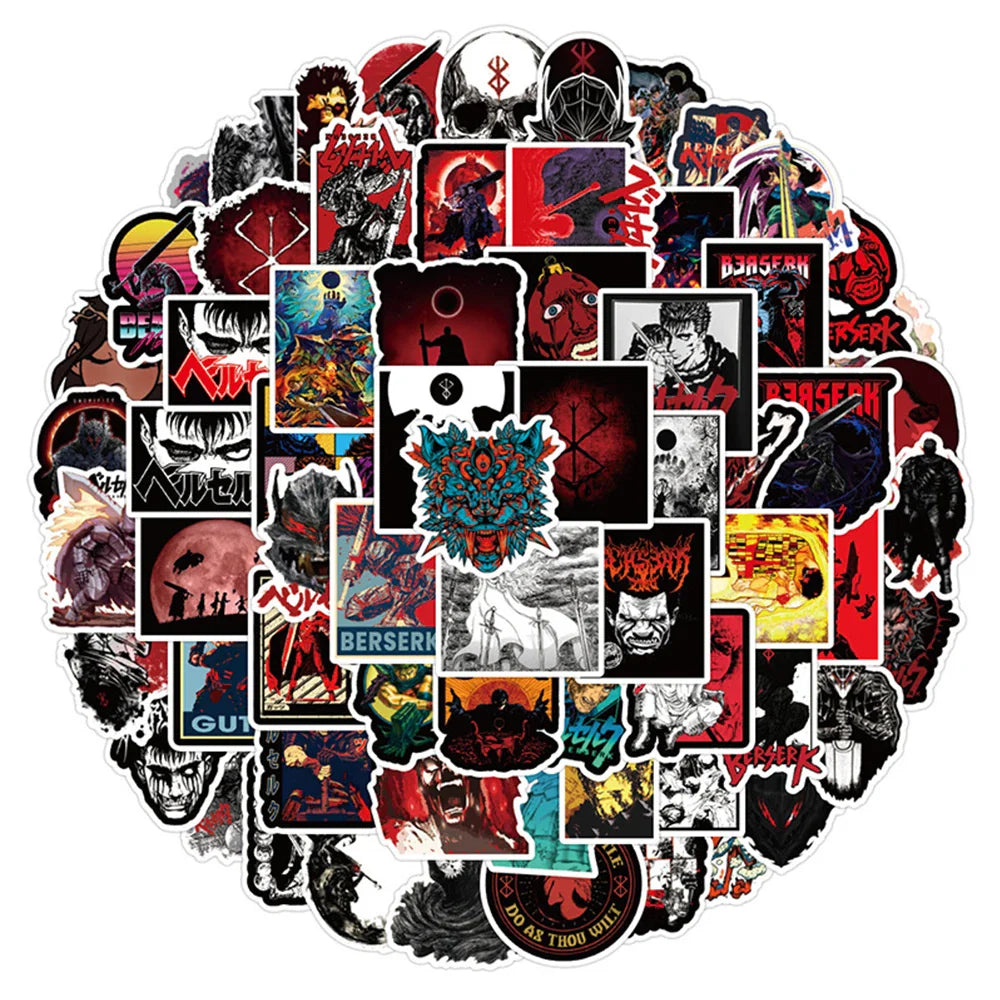 Berserk Sticker Set – Iconic Manga Designs, Multi-Piece Collection Eden of Clothes 