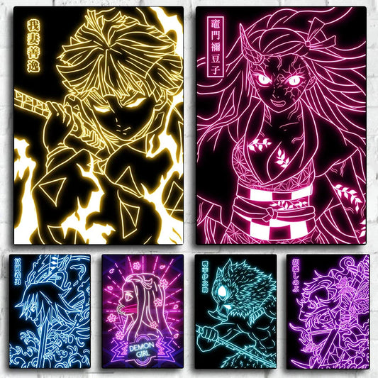 Neon Poster – Unique, Cartoon Anime Style - Eden of Clothes