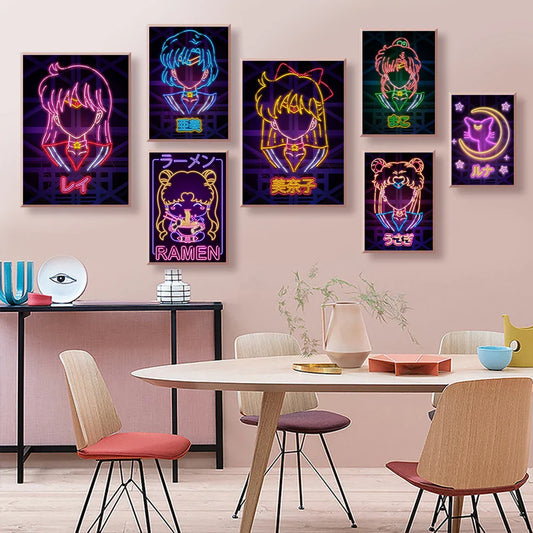 Neon Poster – Colectable, Anime Girl Design - Eden of Clothes