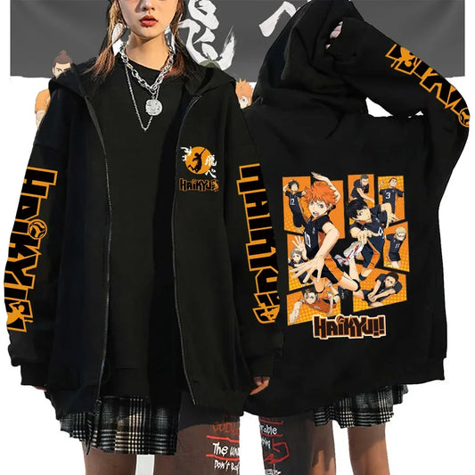 Haikyuu Zip Up Hoodie – Sports Theme, Anime Eden of Clothes 