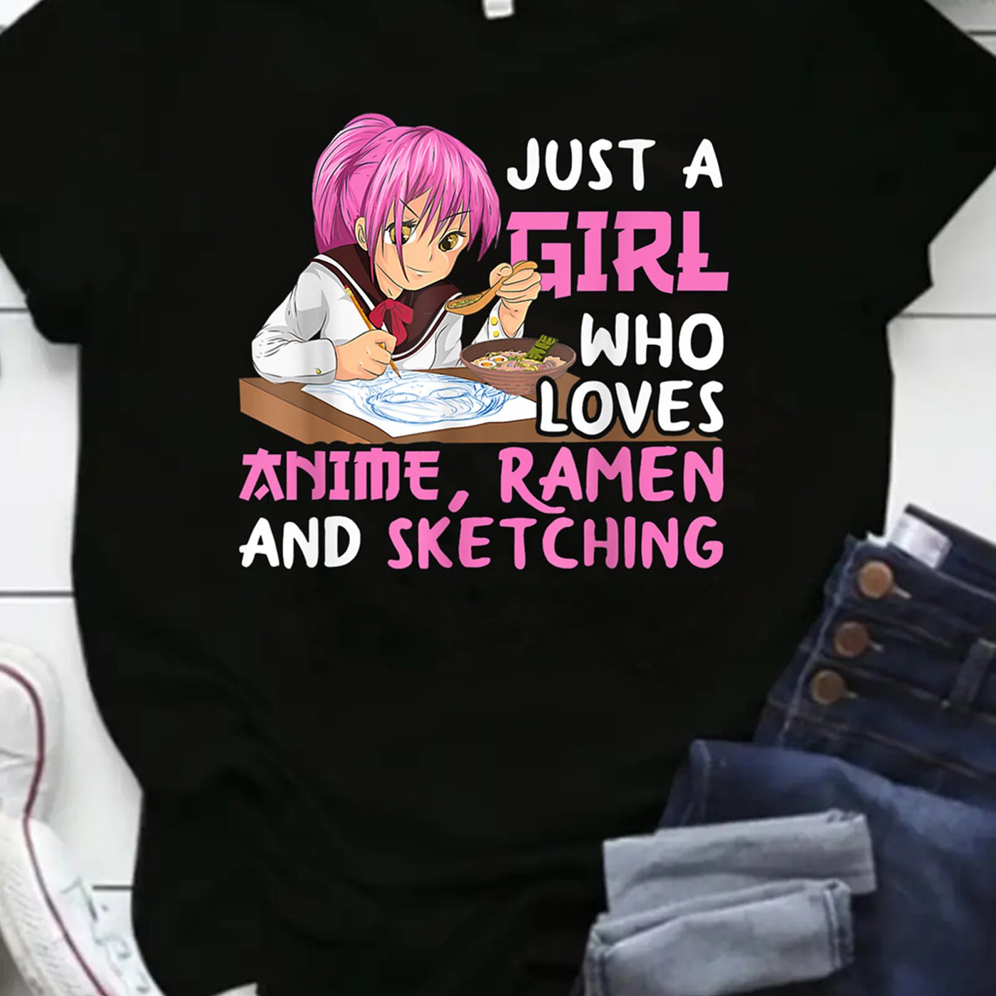 Letter Print T-Shirt – Stylish Graphics, Anime Inspired Eden of Clothes 