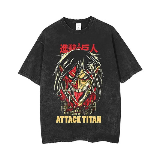 Hip Hop T-Shirt - Washed Design, Japanese Style - Eden of Clothes