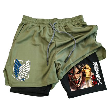 Men's Shorts 2-in-1 – Scout Regiment, Attack on Titan Eden of Clothes 