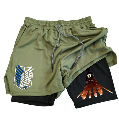 Men's Shorts 2-in-1 – Scout Regiment, Attack on Titan Eden of Clothes 