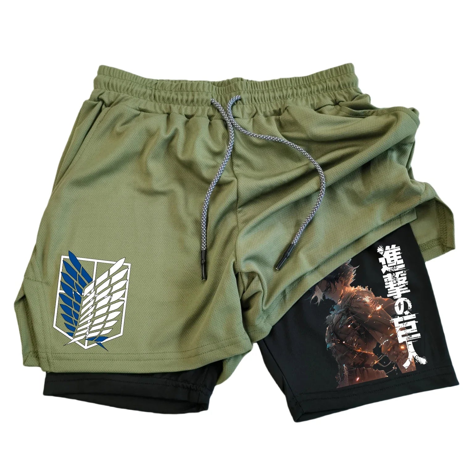 Men's Shorts 2-in-1 – Scout Regiment, Attack on Titan Eden of Clothes 