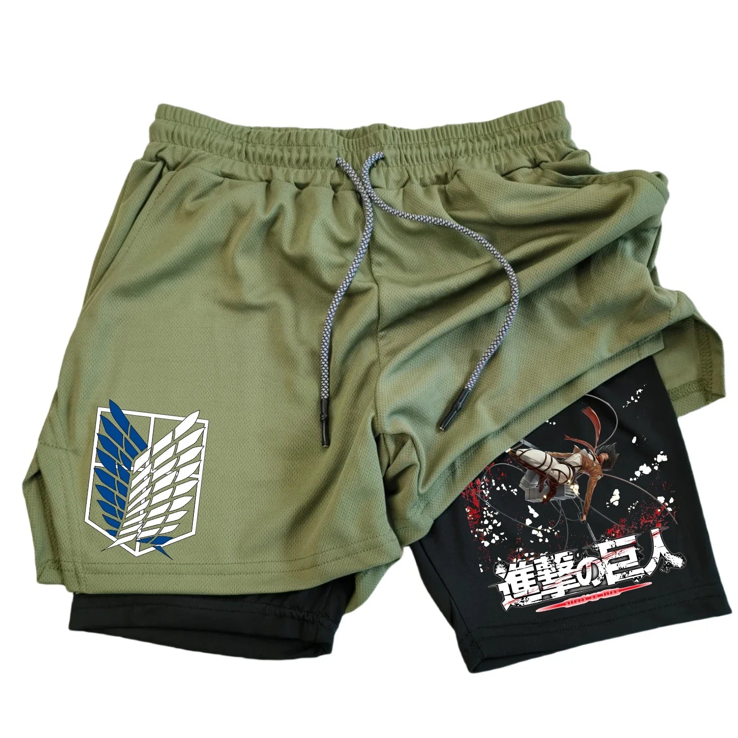 Men's Shorts 2-in-1 – Scout Regiment, Attack on Titan Eden of Clothes 