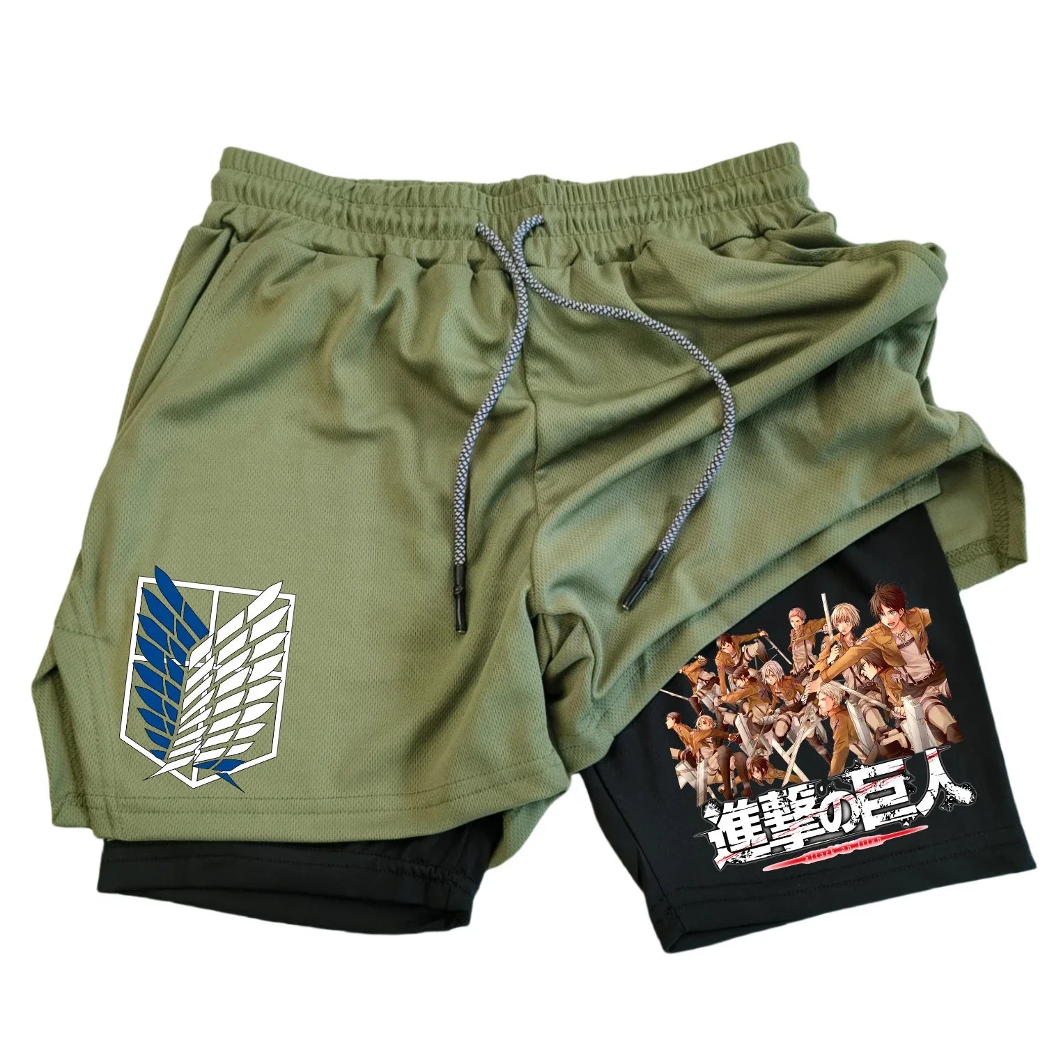 Men's Shorts 2-in-1 – Scout Regiment, Attack on Titan Eden of Clothes 