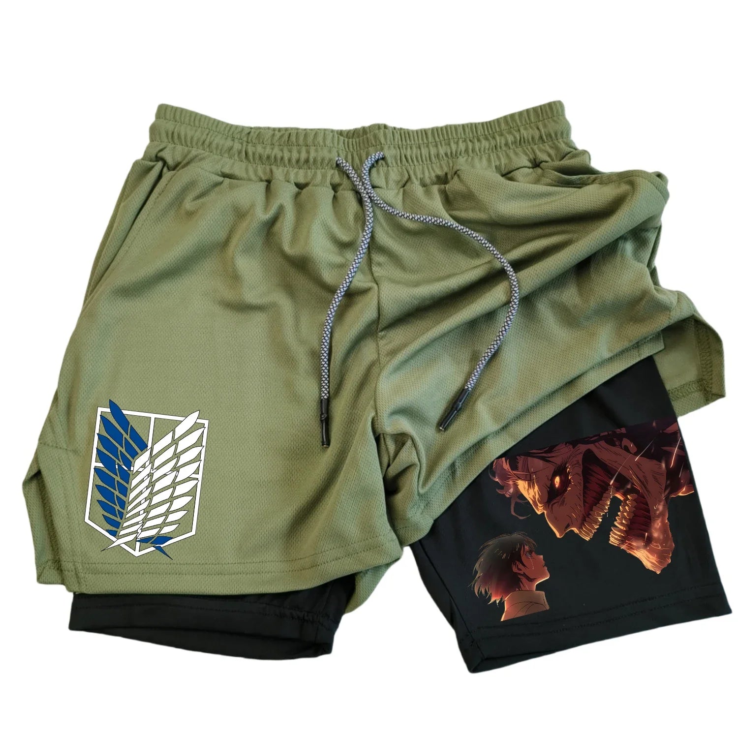 Men's Shorts 2-in-1 – Scout Regiment, Attack on Titan Eden of Clothes 