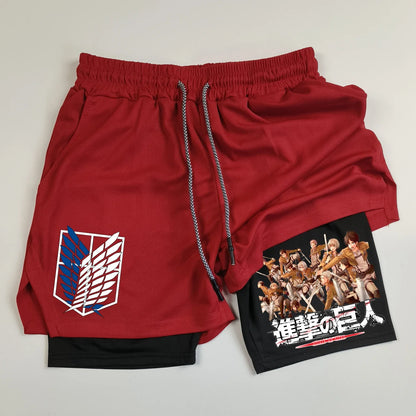 Men's Shorts 2-in-1 – Scout Regiment, Attack on Titan Eden of Clothes 