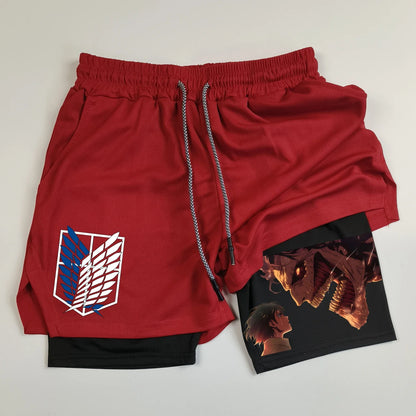 Men's Shorts 2-in-1 – Scout Regiment, Attack on Titan Eden of Clothes 