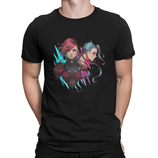 VI & Jinx T-Shirt – Dynamic Design, Arcane - Eden of Clothes