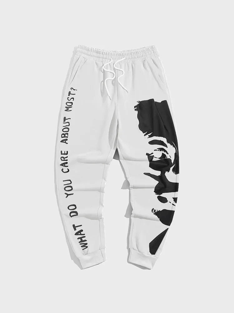 Joggers – Graffiti Design, Black and White Eden of Clothes 