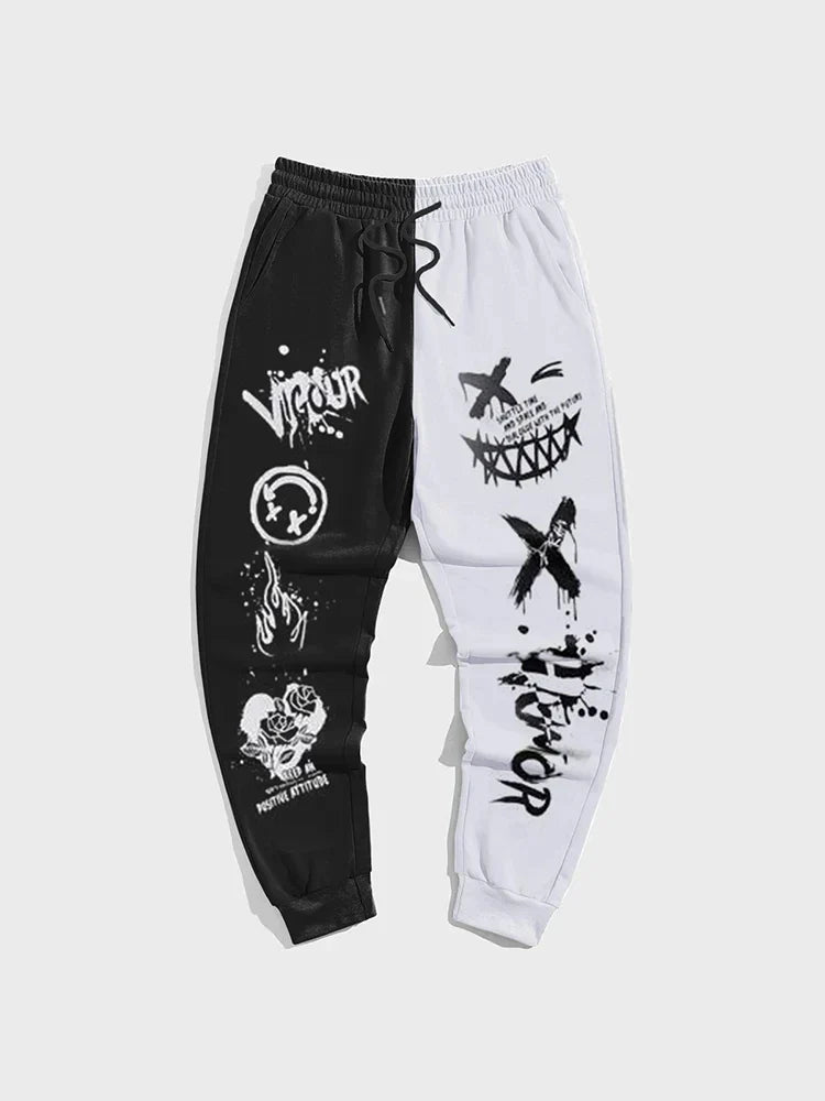 Joggers – Graffiti Design, Black and White Eden of Clothes 