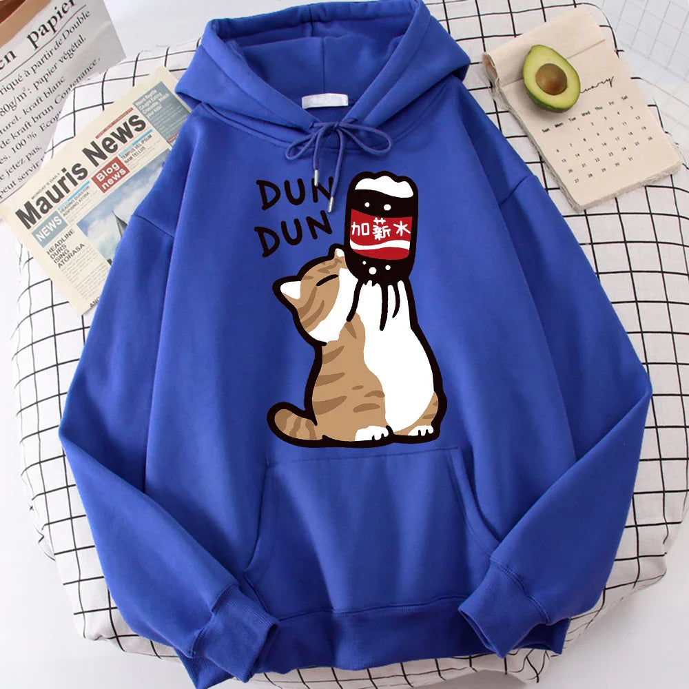Cartoon Cat Drink Cola Hoodie Eden of Clothes 