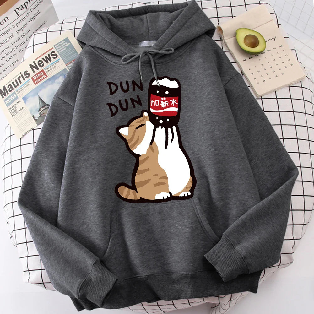 Cartoon Cat Drink Cola Hoodie Eden of Clothes 