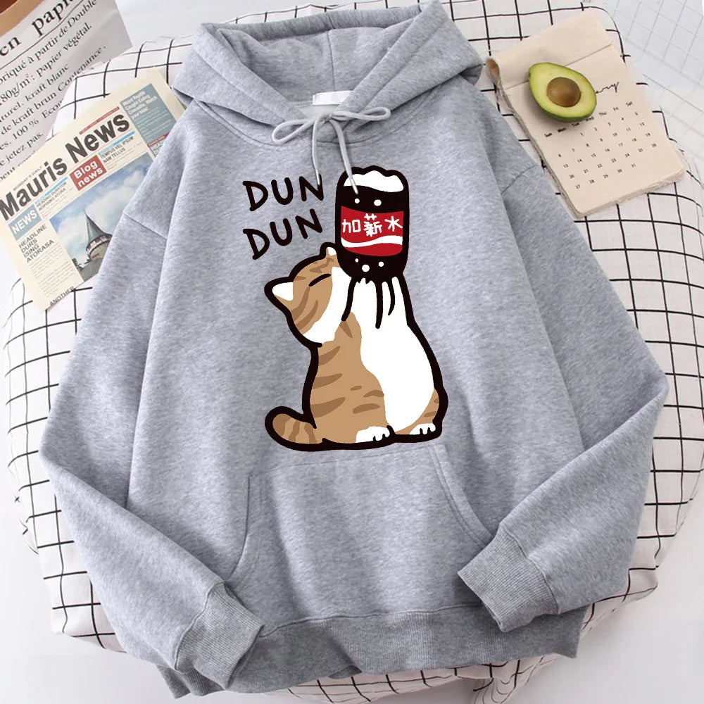 Cartoon Cat Drink Cola Hoodie Eden of Clothes 