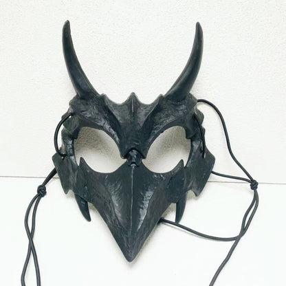 Japanese Dragon Half Face Mask – Traditional Art Design, Anime-Inspired Accessory Eden of Clothes 