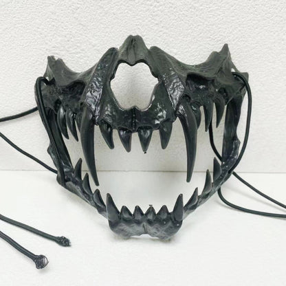 Japanese Dragon Half Face Mask – Traditional Art Design, Anime-Inspired Accessory Eden of Clothes 
