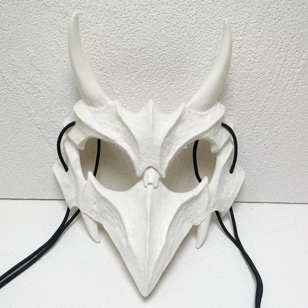 Japanese Dragon Half Face Mask – Traditional Art Design, Anime-Inspired Accessory Eden of Clothes 